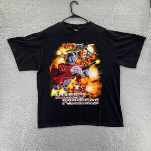 Vintage 90s TRANSFORMERS‎ Single Stitched T Shirt CHANGES Tag Black READ